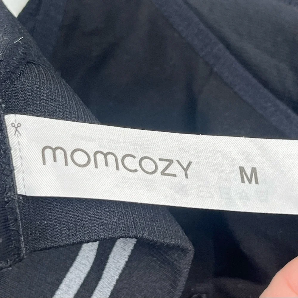 Momcozy black gray leopard 4-in-1 Hands Free Seamless Stretch Pumping Bra, M.